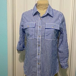 Eden & Olivia NWT blue & white stripe shirt